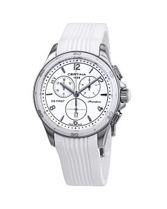 Women's DS First Lady Chronograph Rubber White Dial
