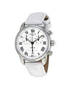 Women's DS Podium Chronograph Leather Silver Dial