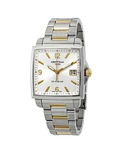 Women's DS Podium Stainless Steel with Yellow Gold-plated Accents White Mother of Pearl Dial
