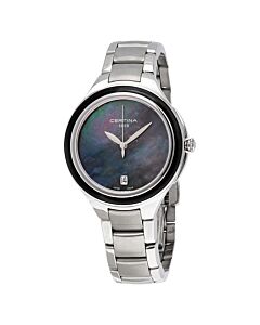 Women's DS Queen Stainless Steel Black Mother of Pearl Dial Watch