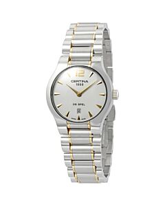 Women's DS Spel Lady Round Stainless Steel White Mother of Pearl Dial