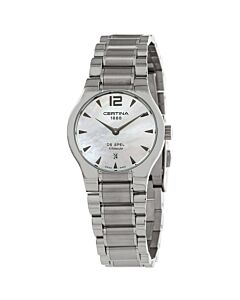 Women's DS Spel Lady Stainless Steel White Mother of Pearl Dial Watch