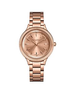 Women's Duet Stainless Steel Rose Gold-tone Dial Watch