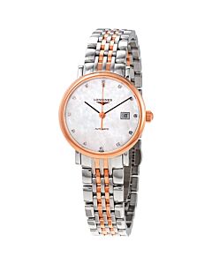 Women's Elegant Stainless Steel White Mother of Pearl Dial Watch