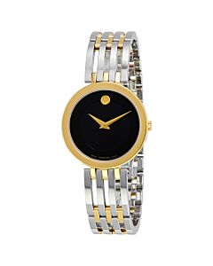Women's Esperanza Two-tone (Silver and Gold PVD) Stainless Steel Black Museum Dial