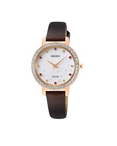 Women's Essentials Leather Mother of Pearl Dial Watch