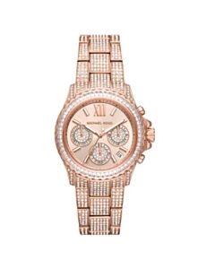 Women's Everest Chronograph Stainless Steel set with Crystals Rose Gold-tone Dial Watch