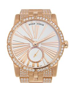 Women's Excalibur 36 18kt Rose Gold with Diamonds White Dial Watch