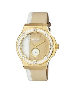 Women's Flatbush Leather White and Gold Dial Watch