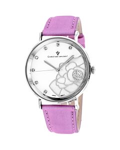 Women's Fleur (Faux) Leather Mother of Pearl Dial Watch