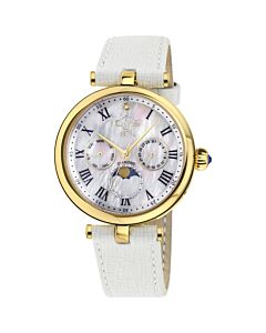 Women's Florence Genuine Leather Mother of Pearl Dial Watch