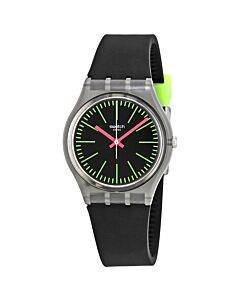 Women's Fluo Loopy Silicone Black Dial Watch