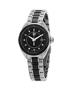 Women's Formula 1 Stainless Steel with Black Ceramic Links Black Dial Watch