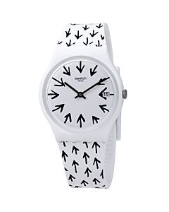 Women's Frechia Silicone (Black Arrow) White (Black Arrow) Dial Watch