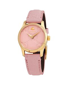 Women's G-Timeless Leather Pastel Pink Dial Watch