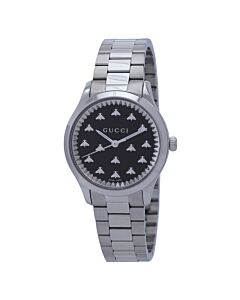 Women's G-Timeless Stainless Steel Black Dial Watch