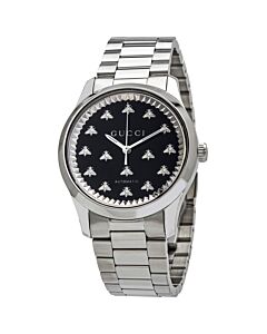 Women's G-Timeless Stainless Steel Black Onyx Stone Dial Watch