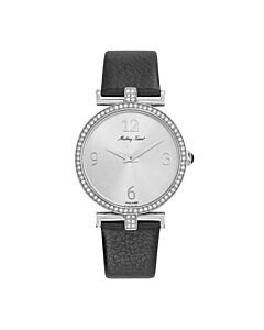 Women's Gaia Genuine Leather Silver-tone Dial Watch