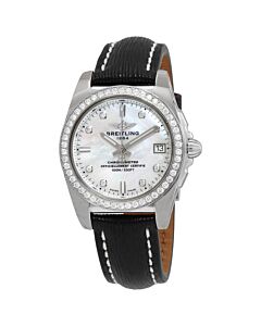 Women's Galactic 36 Sahara Calfskin Ldeather White Mother of Pearl Dial Watch