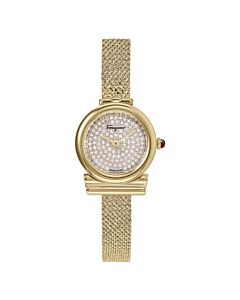 Women's Gancini Stainless Steel Silver Pave Dial Watch
