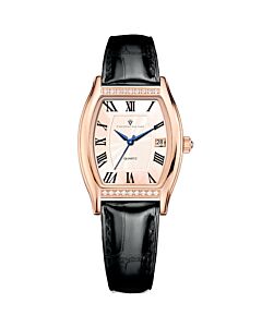 Women's Gemma Leather Rose Gold-tone Dial Watch