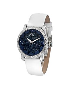 Women's Genevieve Genuine Leather Blue Dial Watch
