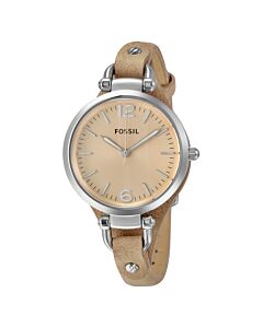 Women's Brown Leather Beige Dial