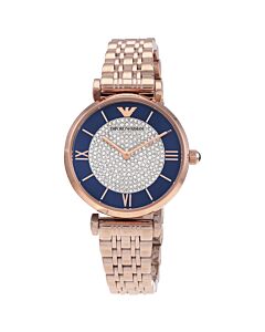 Women's Gianni T-Bar Stainless Steel Blue (Crystal Pave) Dial Watch