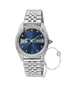 Women's Glam Chic Snake Stainless Steel Blue Dial Watch