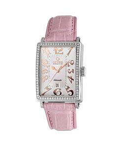 Women's Glamour Calfskin Leather Pink Dial Watch