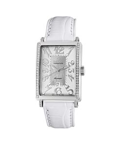 Women's Glamour Calfskin Leather White Dial Watch
