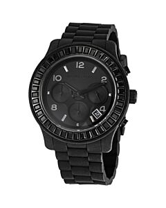 Women's Glitz Chronograph Rubber Black Dial Watch