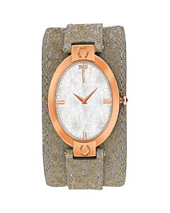 Women's Good Luck Leather White Mother of Pearl Dial Watch