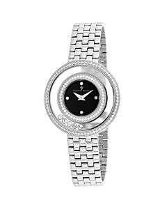 Women's Gracieuse Stainless Steel Black Dial Watch