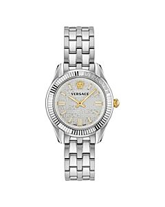 Women's Greca Time Stainless Steel Silver Dial Watch