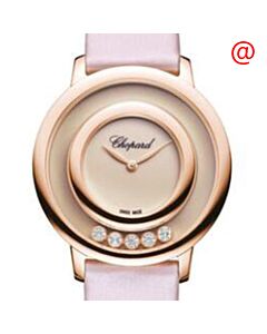 Women's Happy Diamonds Leather Pink Dial Watch