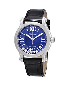 Women's Happy Sport (Alligator) Leather Blue (with 7 Floating Diamonds) Dial Watch