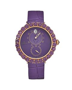 Women's Heritage Eleganza Leather Purple Dial Watch