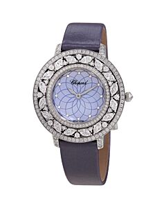 Women's Heure du Diamant Satin (Leather Back) Blue Mother of Pearl Dial Watch