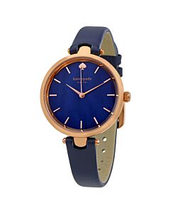 Women's Holland Leather Blue Mother of Pearl Dial