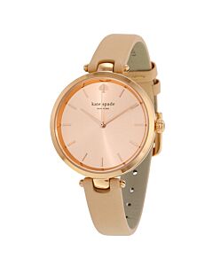 Women's Holland Beige Leather Rose Dial