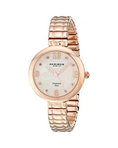 Women's Impeccable Rose Gold-Tone Stainless Steel Mother of Pearl Dial
