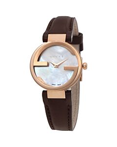 Women's Interlocking Calfskin Leather Mother of Pearl Dial