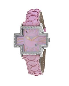 Women's Italy Plus Leather Mother of Pearl Dial Watch