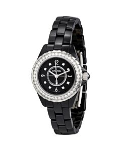 Women's J12 Ceramic Black Dial Watch
