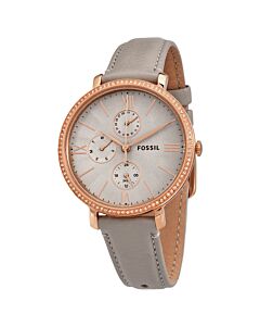 Women's Jacqueline Chronograph Leather Grey Dial Watch