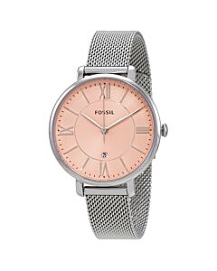 Women's Jacqueline Stainless Steel Mesh Pink Dial Watch
