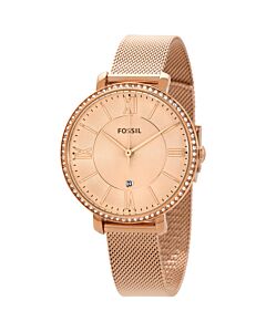 Women's Jacqueline Stainless Steel Mesh Rose Dial Watch