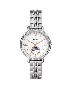 Women's JACQUELINE Stainless Steel White Mother of Pearl Dial Watch