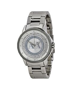 Women's Julietta Stainless Steel SIlver set with two rows of Crystals Dial Watch